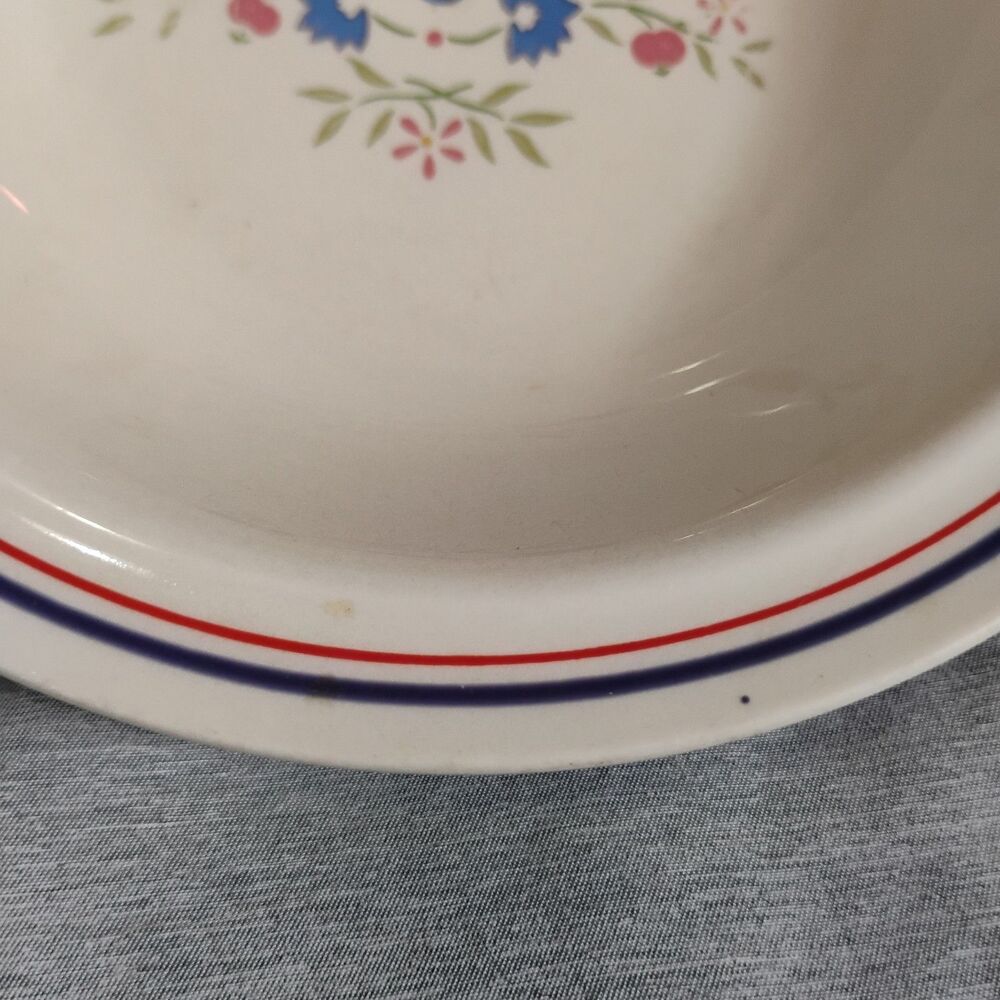 Vtg Newcor Homecoming Stoneware 7" Bowl 90s Cottagecore Bluebird Flower Folk Art - Picture 7 of 11